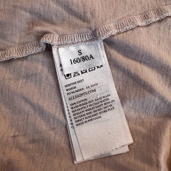 All Saints Crop Top Pink Black Snake Print Boxy Loose Muscle Tank Raw Hem Smal - Picture 7 of 7